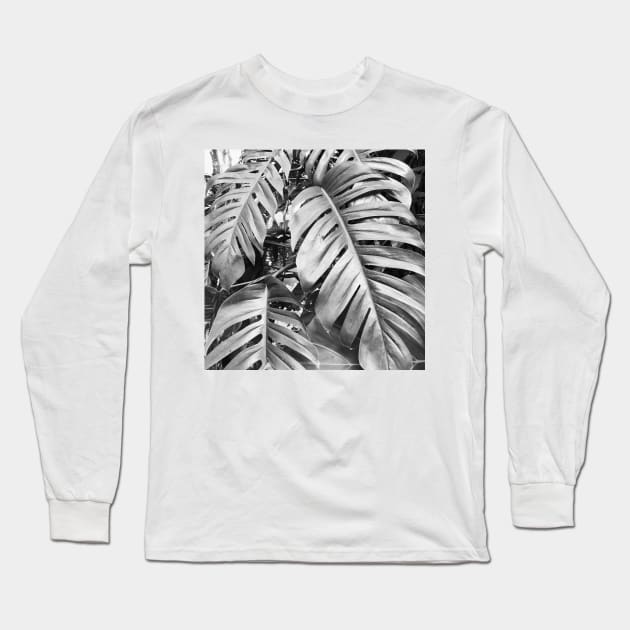 Black and white palm tree Long Sleeve T-Shirt by AlexandraStr